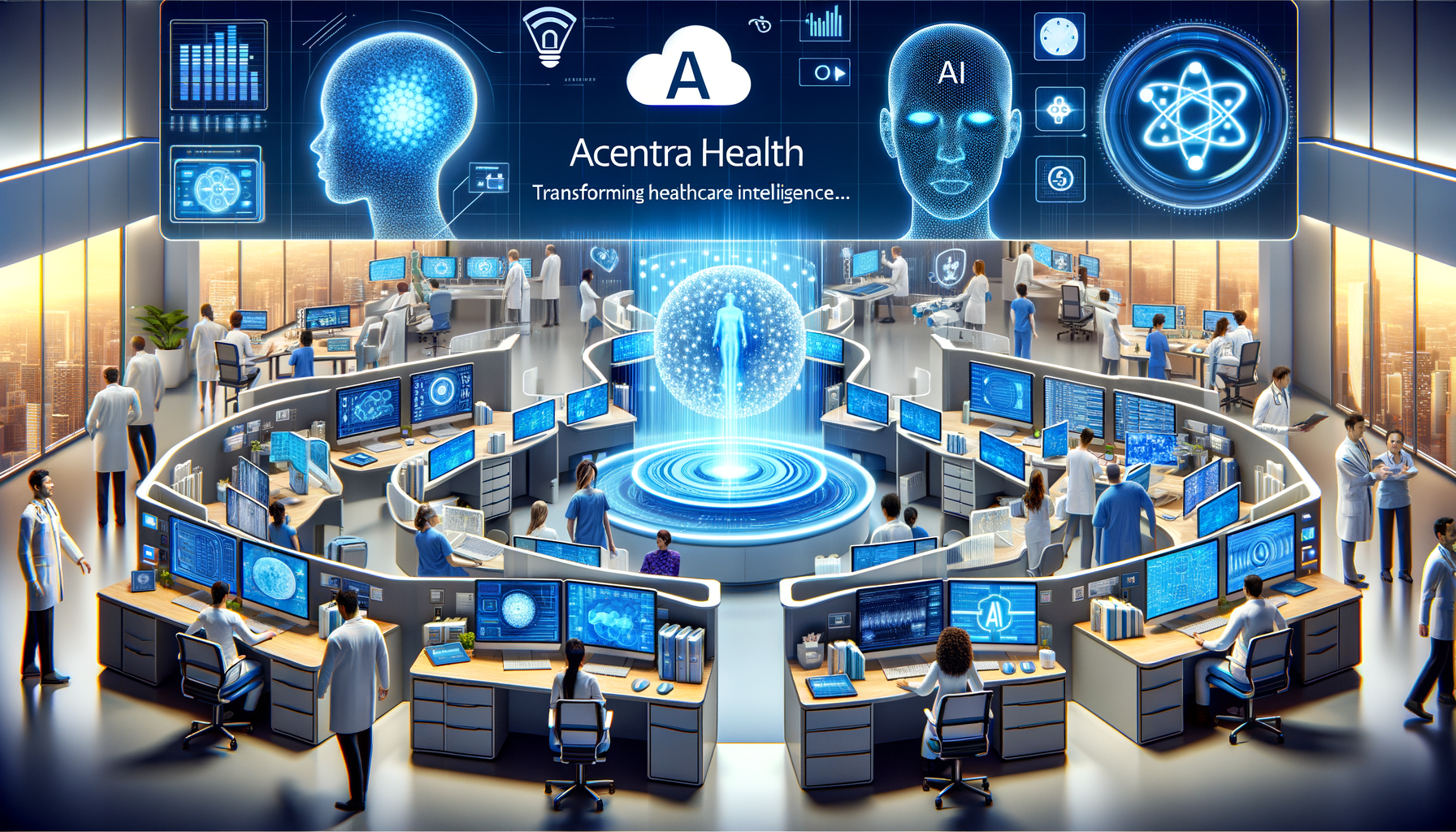 A healthcare professional analyzing data on a digital interface, symbolizing the integration of AI and Azure in healthcare IT.